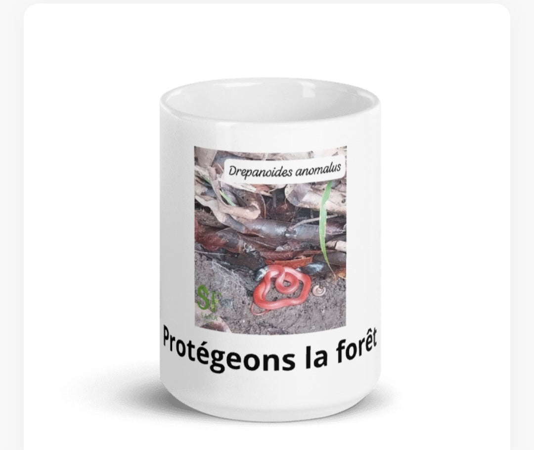 Mug Blanc Brillant Protégeons la forêt by SANA FORÊT