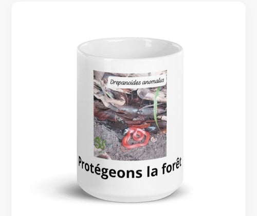 Mug Blanc Brillant Protégeons la forêt by SANA FORÊT